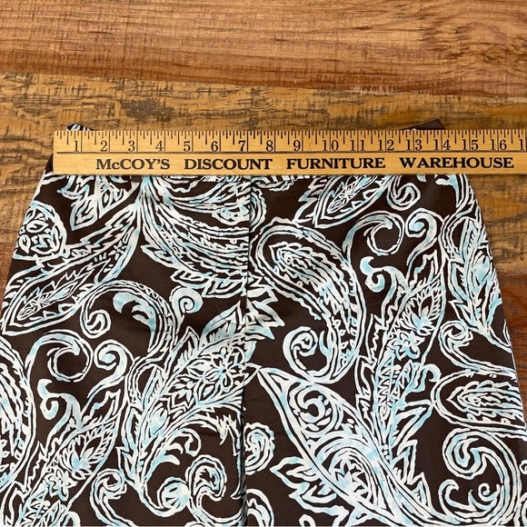 Talbots Silk Blend Stretch Brown Blue Dress Pants Stretch size 4 Classy paisley - Picture 4 of 11